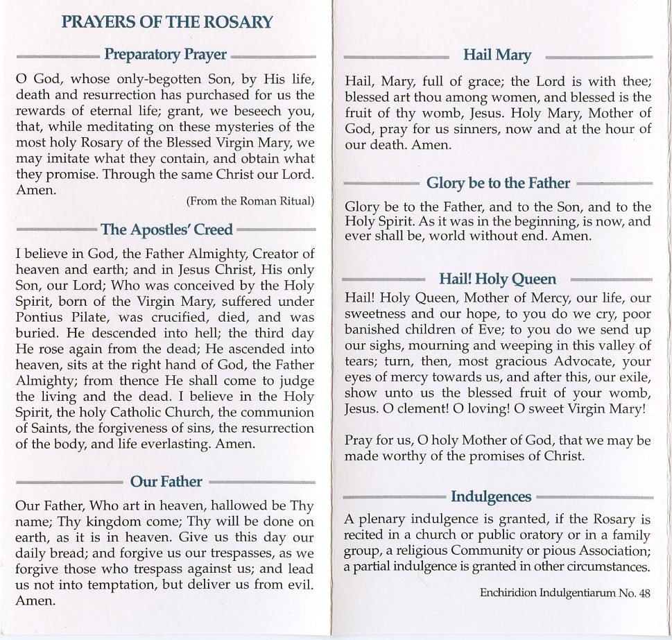 how to pray the rosary pdf printable