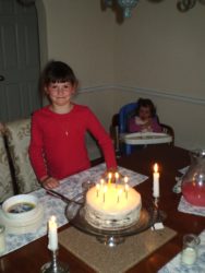Catie O'Brien with her birthday cake